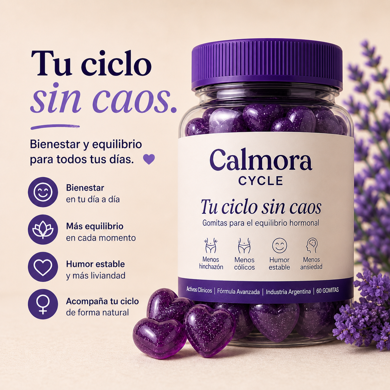 Calmora Cycle – Gomitas de bienestar femenino