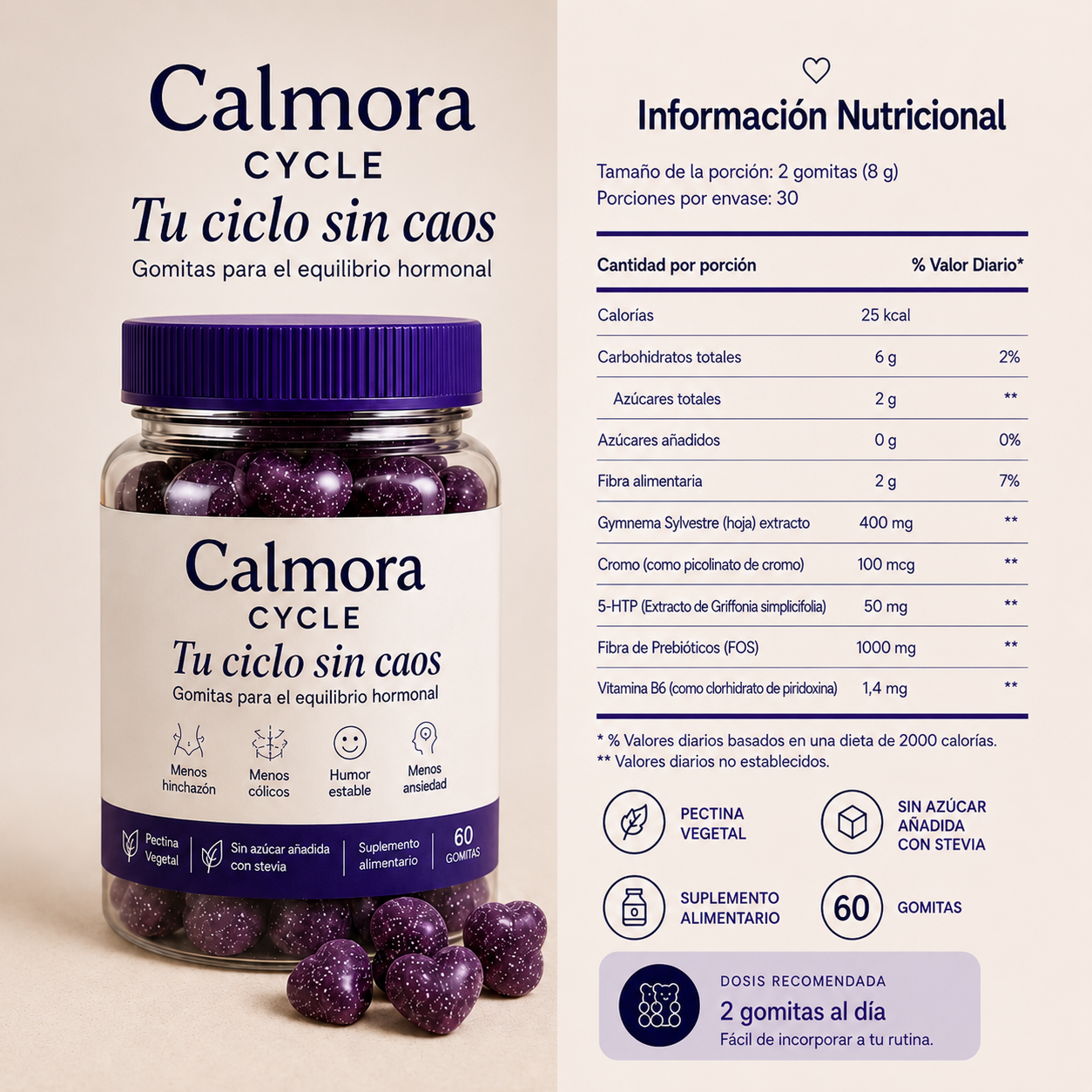 Calmora Cycle – Gomitas de bienestar femenino