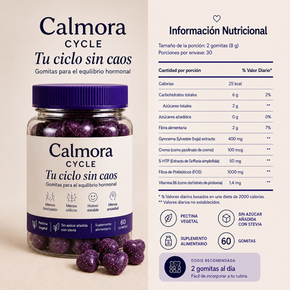 Calmora Cycle – Gomitas de bienestar femenino